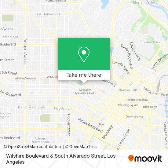 Mapa de Wilshire Boulevard & South Alvarado Street