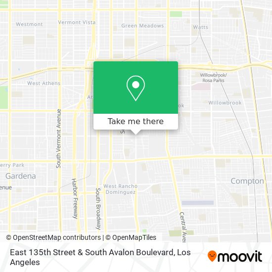 Mapa de East 135th Street & South Avalon Boulevard