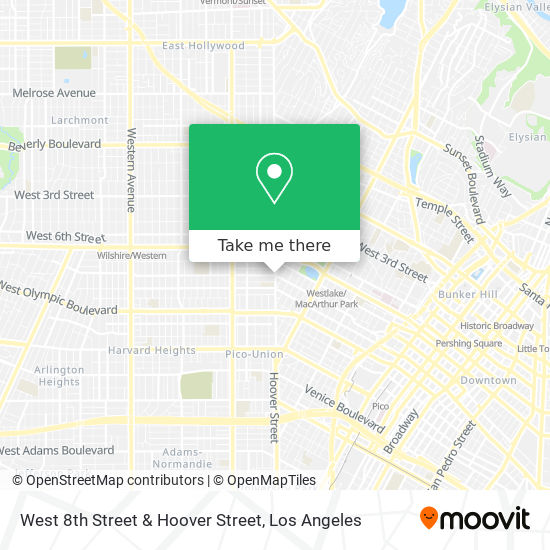Mapa de West 8th Street & Hoover Street