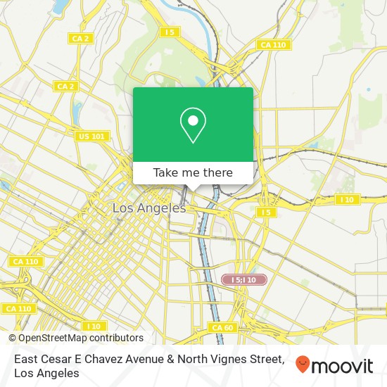 East Cesar E Chavez Avenue & North Vignes Street map