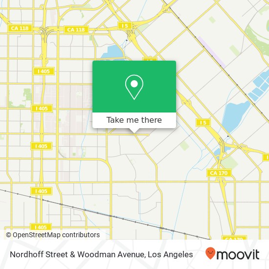 Nordhoff Street & Woodman Avenue map