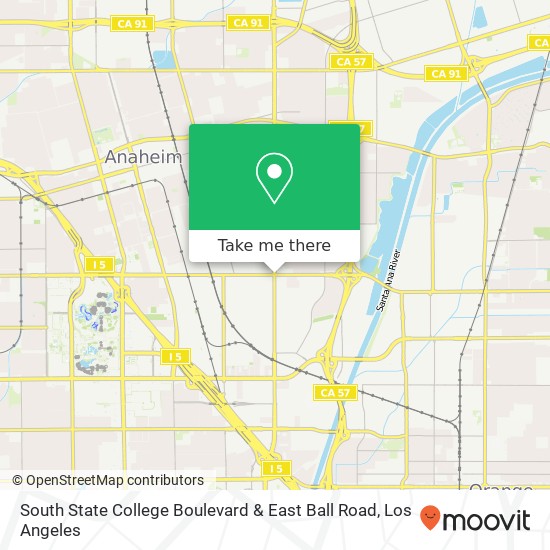 South State College Boulevard & East Ball Road map