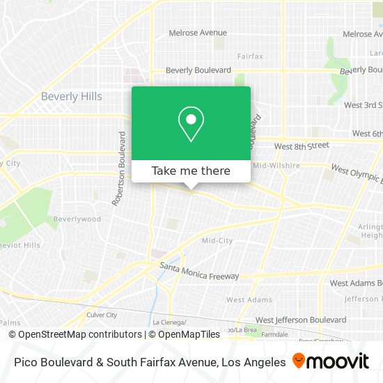 Pico Boulevard & South Fairfax Avenue map
