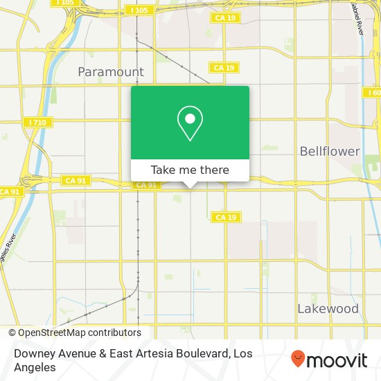 Downey Avenue & East Artesia Boulevard map