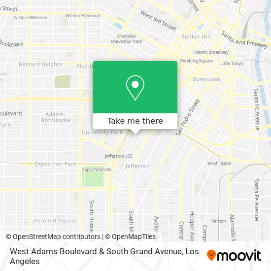 West Adams Boulevard & South Grand Avenue map