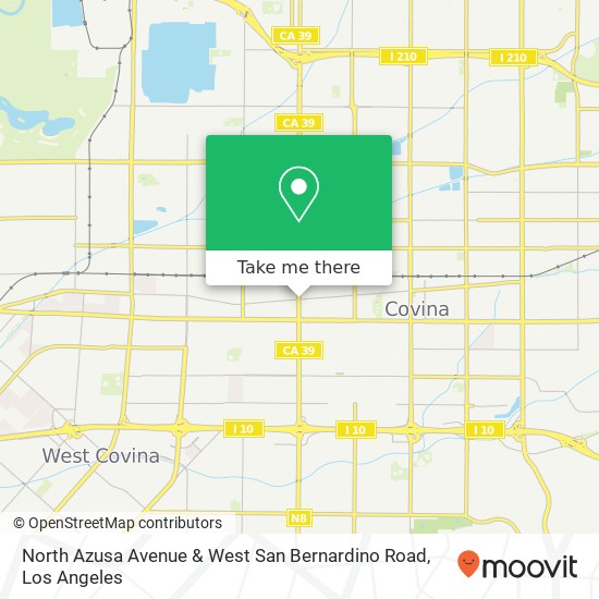 North Azusa Avenue & West San Bernardino Road map