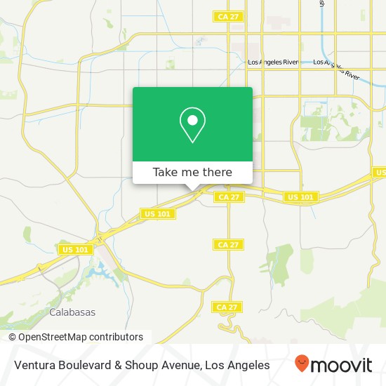 Ventura Boulevard & Shoup Avenue map