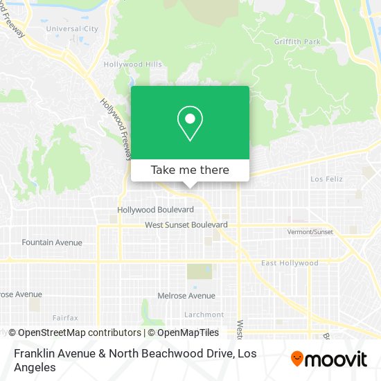 Franklin Avenue & North Beachwood Drive map