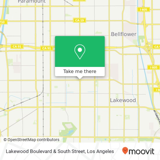 Lakewood Boulevard & South Street map