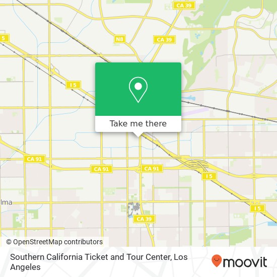 Southern California Ticket and Tour Center map