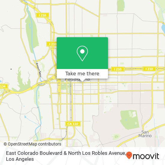 Mapa de East Colorado Boulevard & North Los Robles Avenue