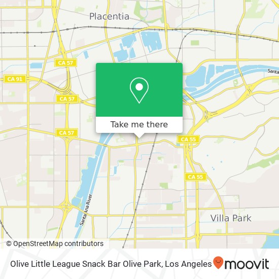 Mapa de Olive Little League Snack Bar Olive Park