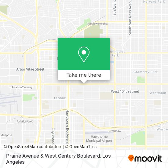Prairie Avenue & West Century Boulevard map