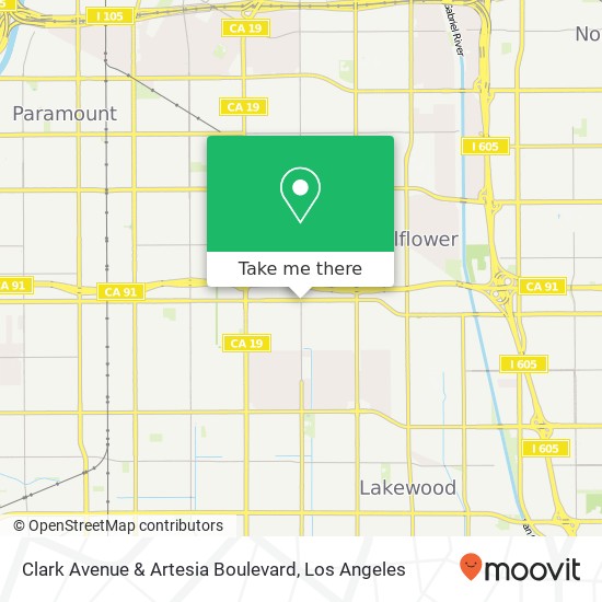 Clark Avenue & Artesia Boulevard map