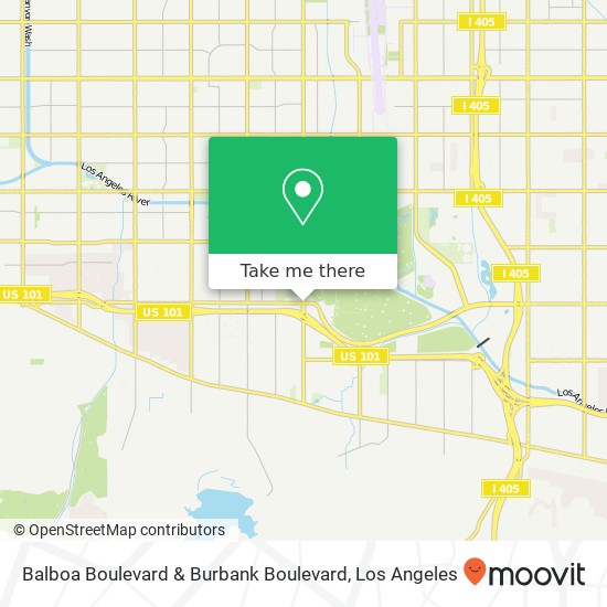Balboa Boulevard & Burbank Boulevard map