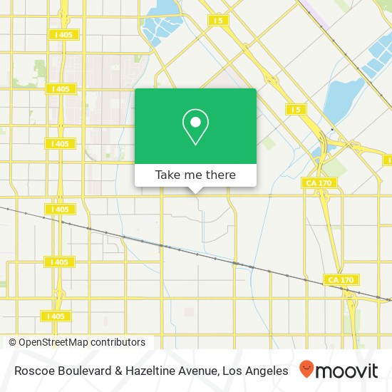 Roscoe Boulevard & Hazeltine Avenue map