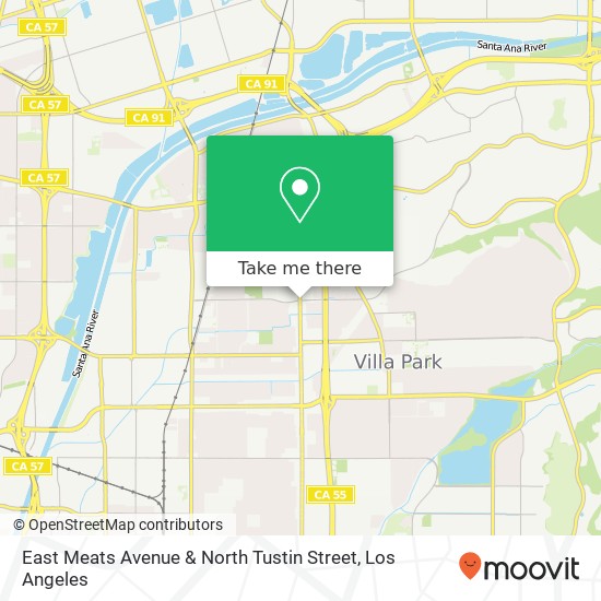 East Meats Avenue & North Tustin Street map