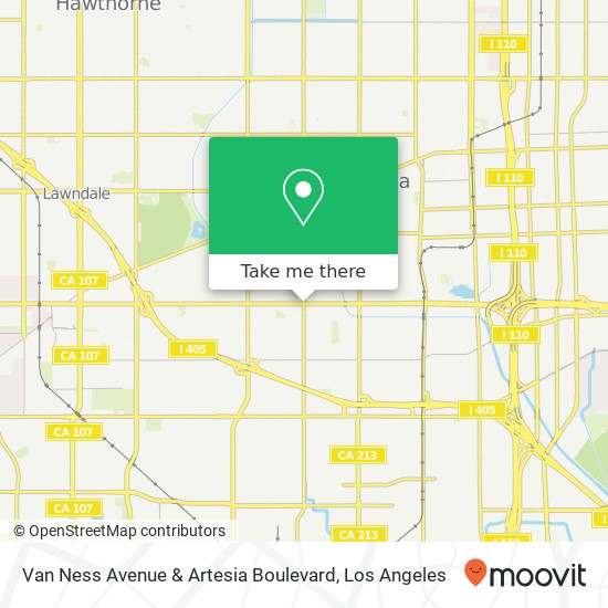 Mapa de Van Ness Avenue & Artesia Boulevard