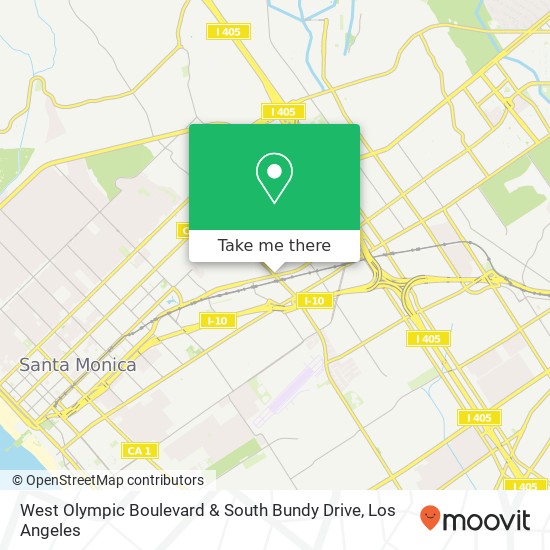 Mapa de West Olympic Boulevard & South Bundy Drive