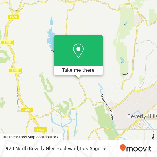 Mapa de 920 North Beverly Glen Boulevard