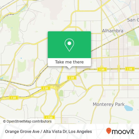 Orange Grove Ave / Alta Vista Dr map