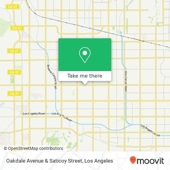 Oakdale Avenue & Saticoy Street map