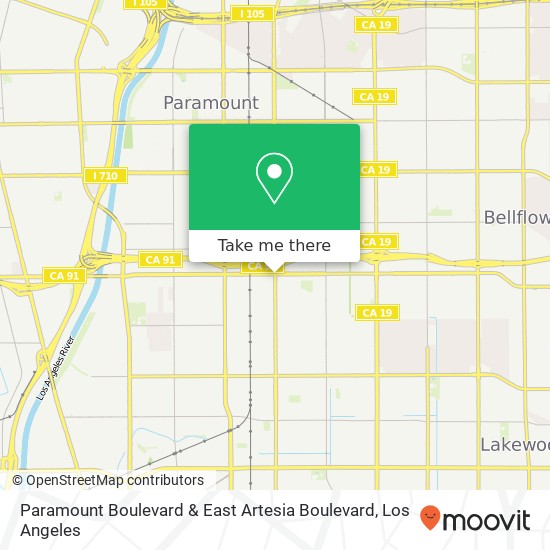 Paramount Boulevard & East Artesia Boulevard map