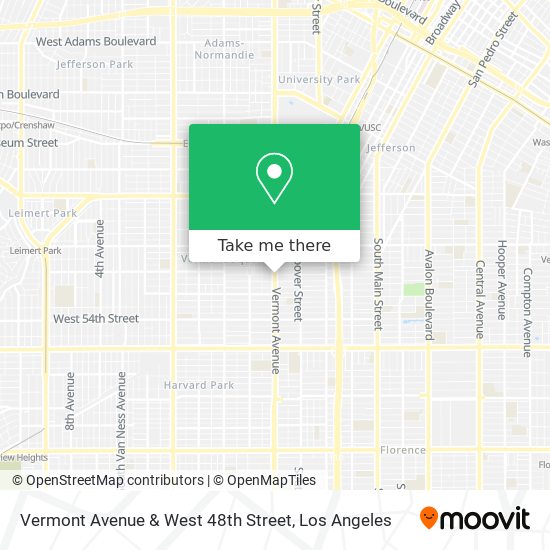 Vermont Avenue & West 48th Street map