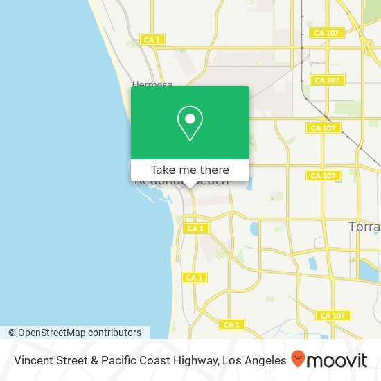 Vincent Street & Pacific Coast Highway map