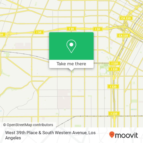 West 39th Place & South Western Avenue map