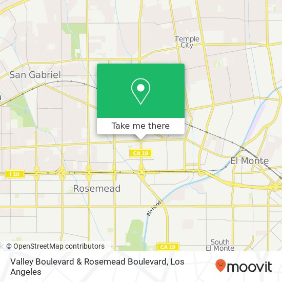 Valley Boulevard & Rosemead Boulevard map