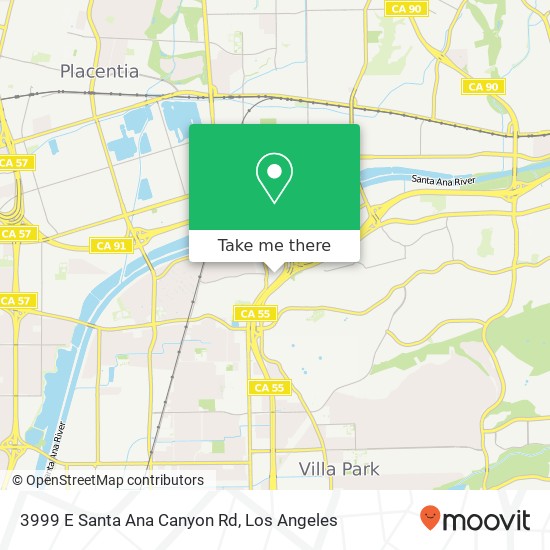 Mapa de 3999 E Santa Ana Canyon Rd