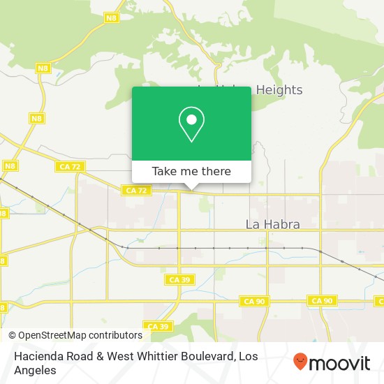 Mapa de Hacienda Road & West Whittier Boulevard