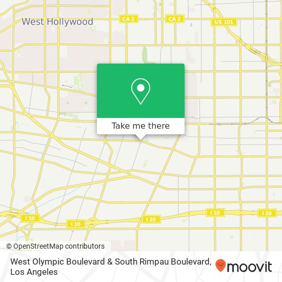 West Olympic Boulevard & South Rimpau Boulevard map