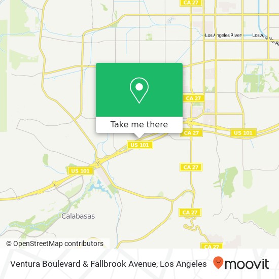 Ventura Boulevard & Fallbrook Avenue map