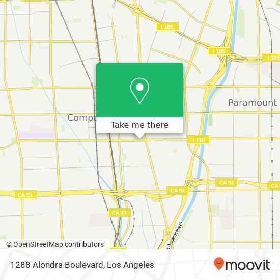 Mapa de 1288 Alondra Boulevard
