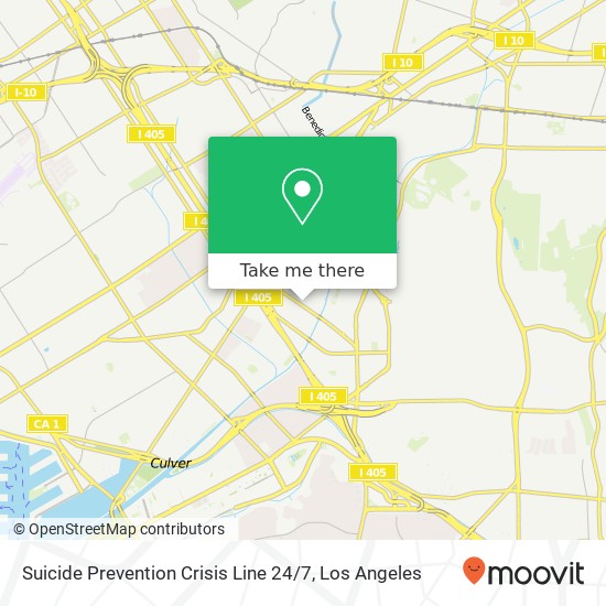 Suicide Prevention Crisis Line 24 / 7 map