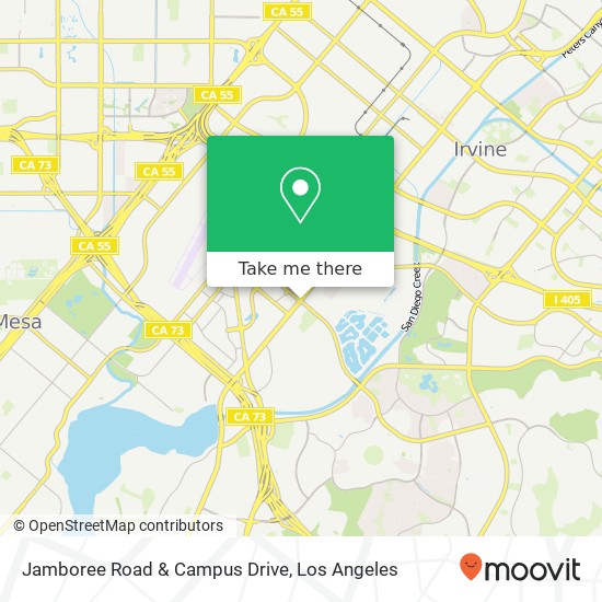 Jamboree Road & Campus Drive map