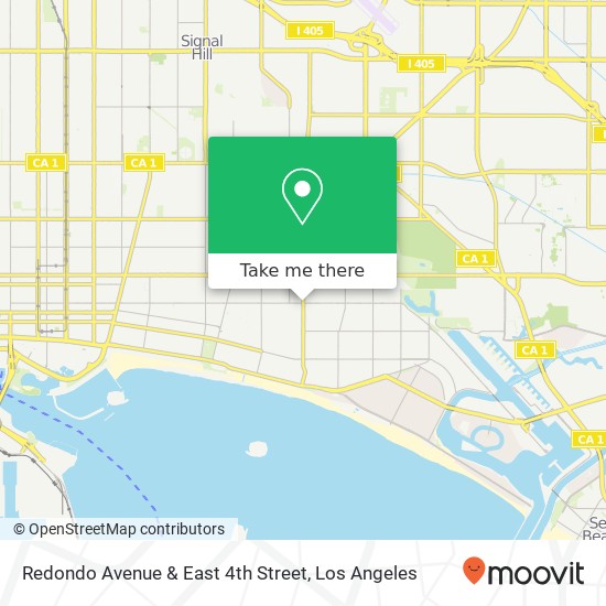 Redondo Avenue & East 4th Street map