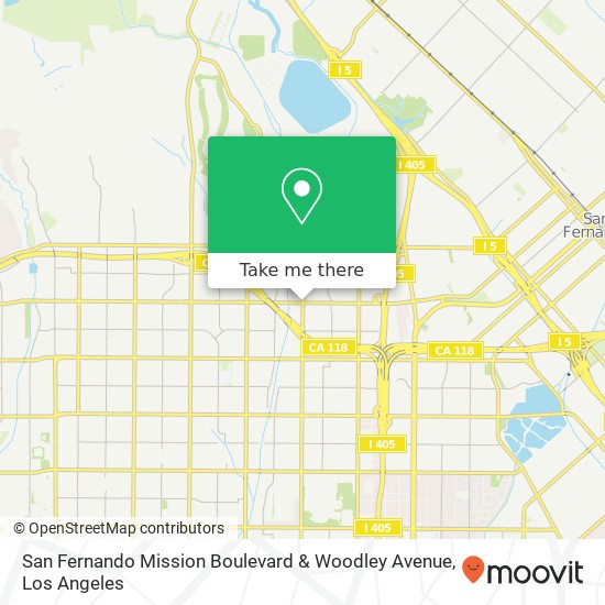 San Fernando Mission Boulevard & Woodley Avenue map
