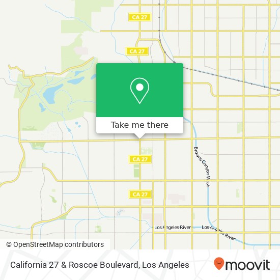 California 27 & Roscoe Boulevard map