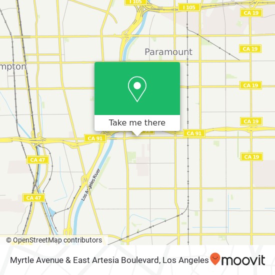 Myrtle Avenue & East Artesia Boulevard map