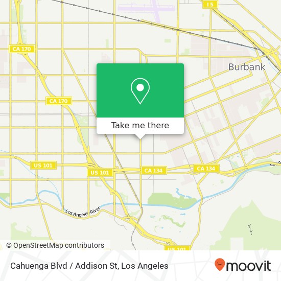 Cahuenga Blvd / Addison St map