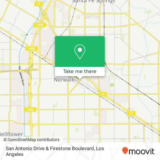 Mapa de San Antonio Drive & Firestone Boulevard