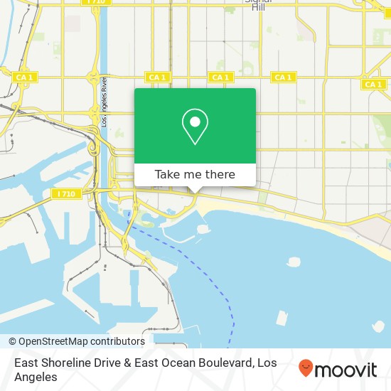 Mapa de East Shoreline Drive & East Ocean Boulevard