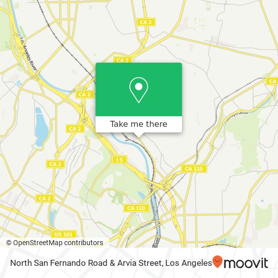 North San Fernando Road & Arvia Street map