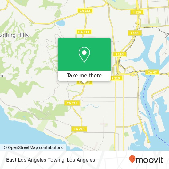 Mapa de East Los Angeles Towing