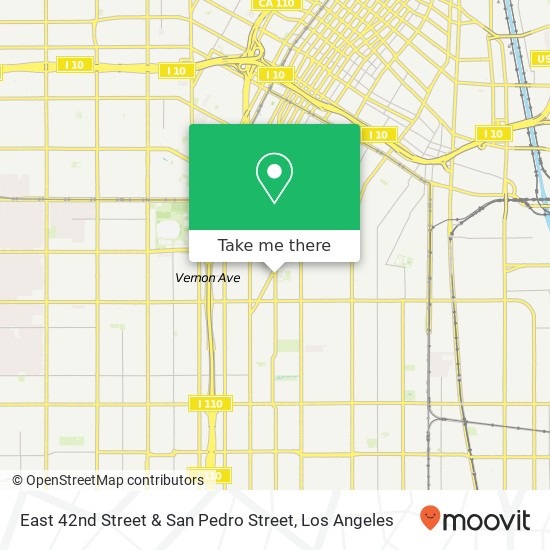 East 42nd Street & San Pedro Street map