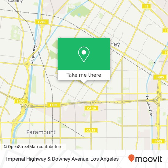Imperial Highway & Downey Avenue map