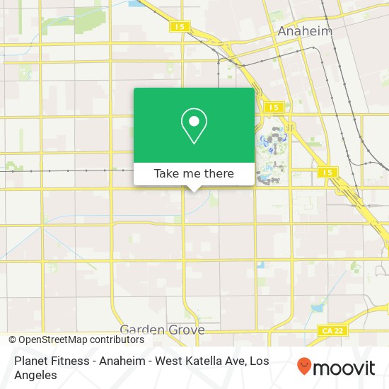 Mapa de Planet Fitness - Anaheim - West Katella Ave